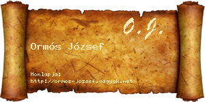 Ormós József névjegykártya